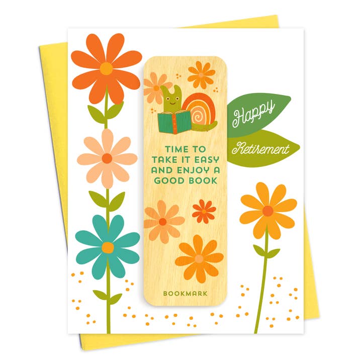 Easy Retirement Bookmark Congratulations Card for wholesale by Night Owl Paper Goods