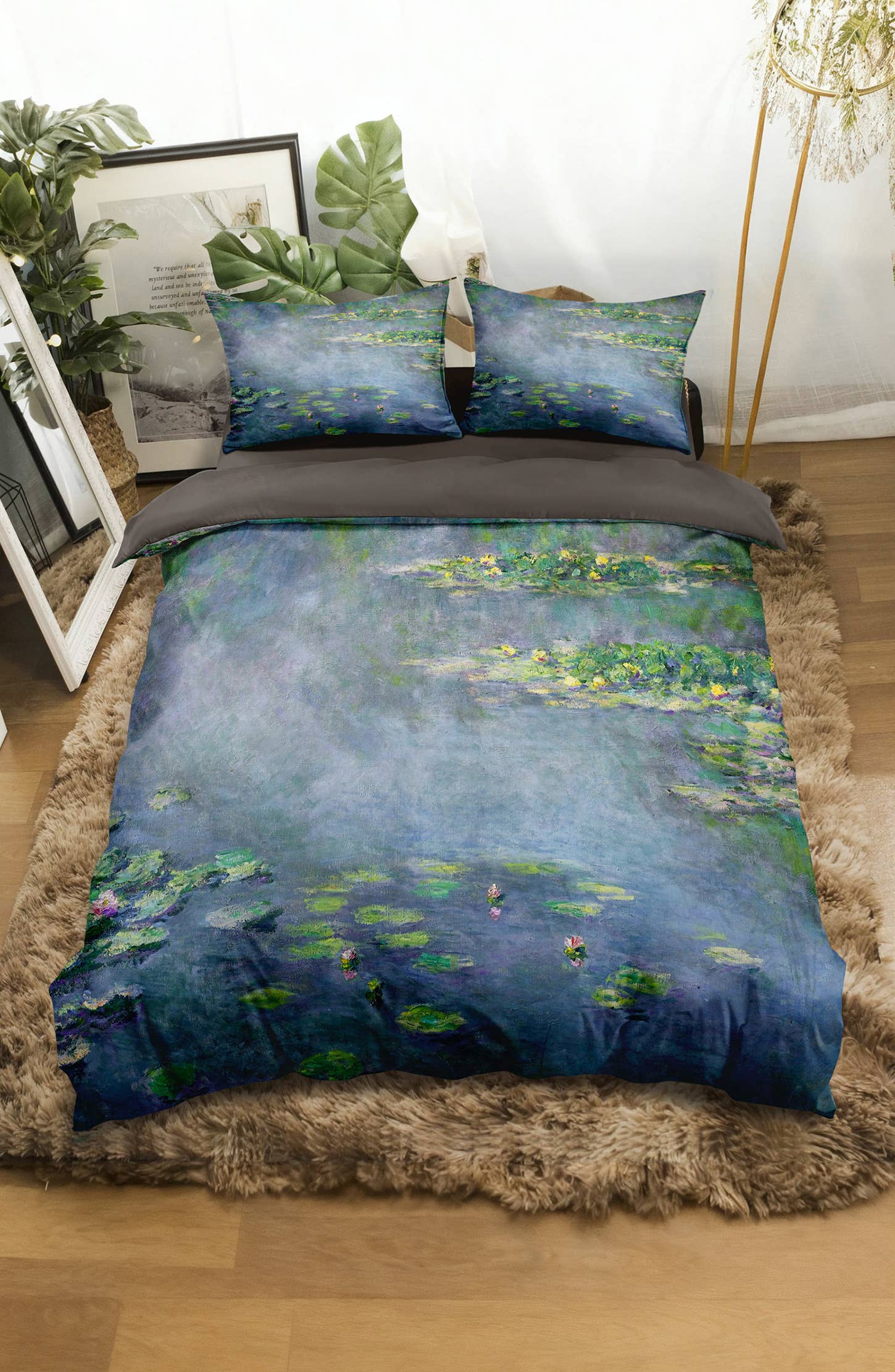 Fashion Scarf World – wholesale Bedding set – Monet Water Lily Duvet Cover Set0