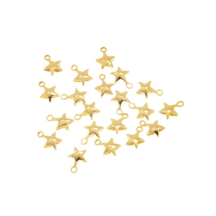 Jewel Pledge - Wholesale Individual Charm/Pendant - 5pcs Mini Star Charm for Bracelet, Necklace, Earrings CPG8201
