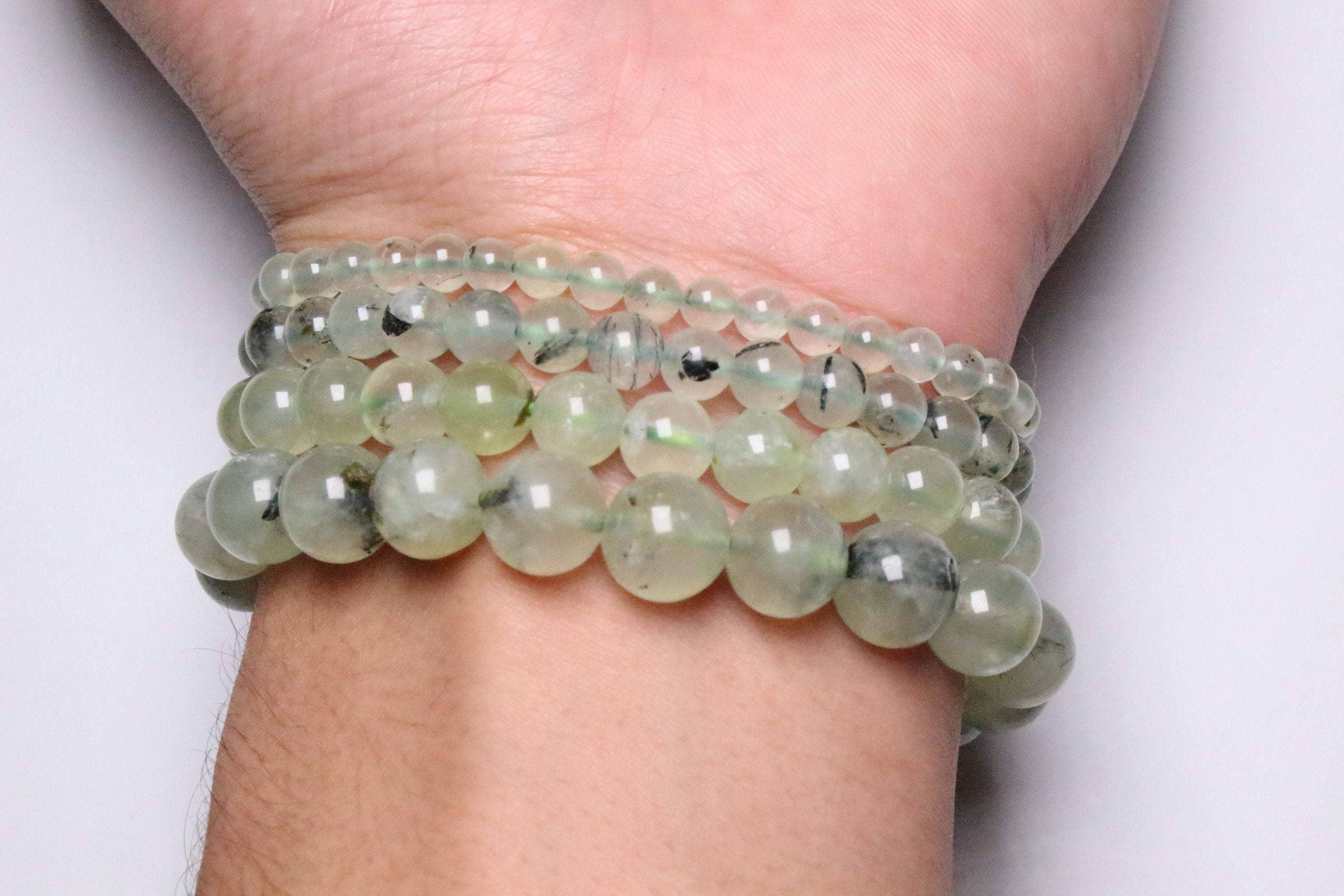 Foliesbijoux - Vente Bracelet de perles - Bracelet Prehnite A+1