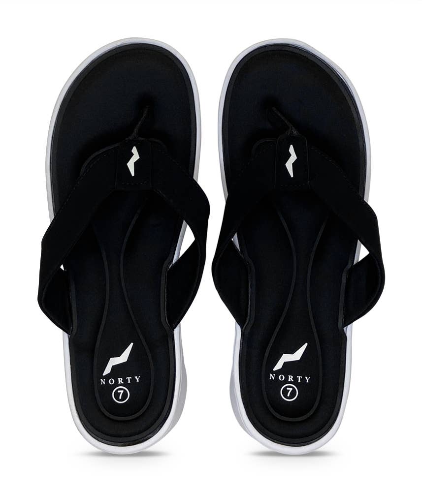 Eastern Off Price – wholesale Sandals – Women's – Norty - Women's Memory Foam Sandals 42297 Black/White4