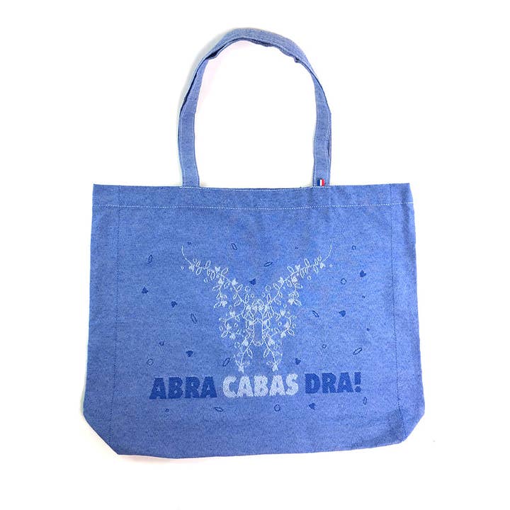 Sac de compras EMPREINTES D'AVENIR em tecido reciclado azul por atacado de EMPREINTES D'AVENIR