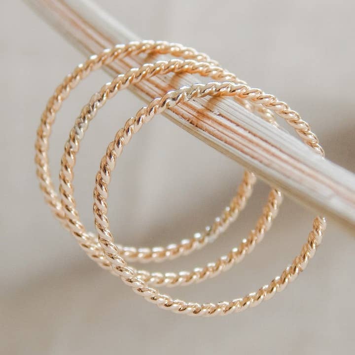 Twisted Stacking Ring for wholesale by Barberry & Lace Handmade Jewelry