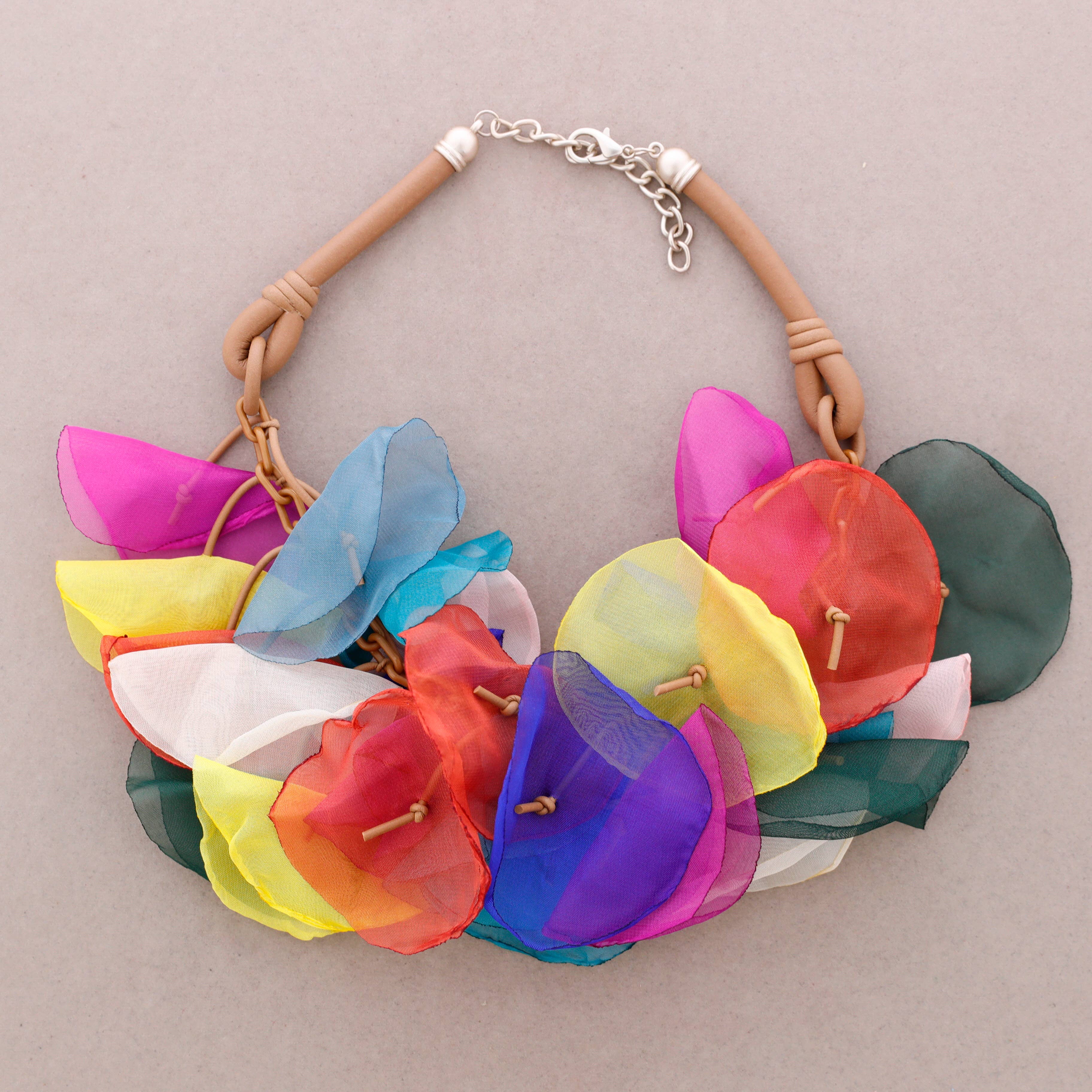 Sonata – wholesale Snap jewellery – Choker Rubber Fabric Flowers7