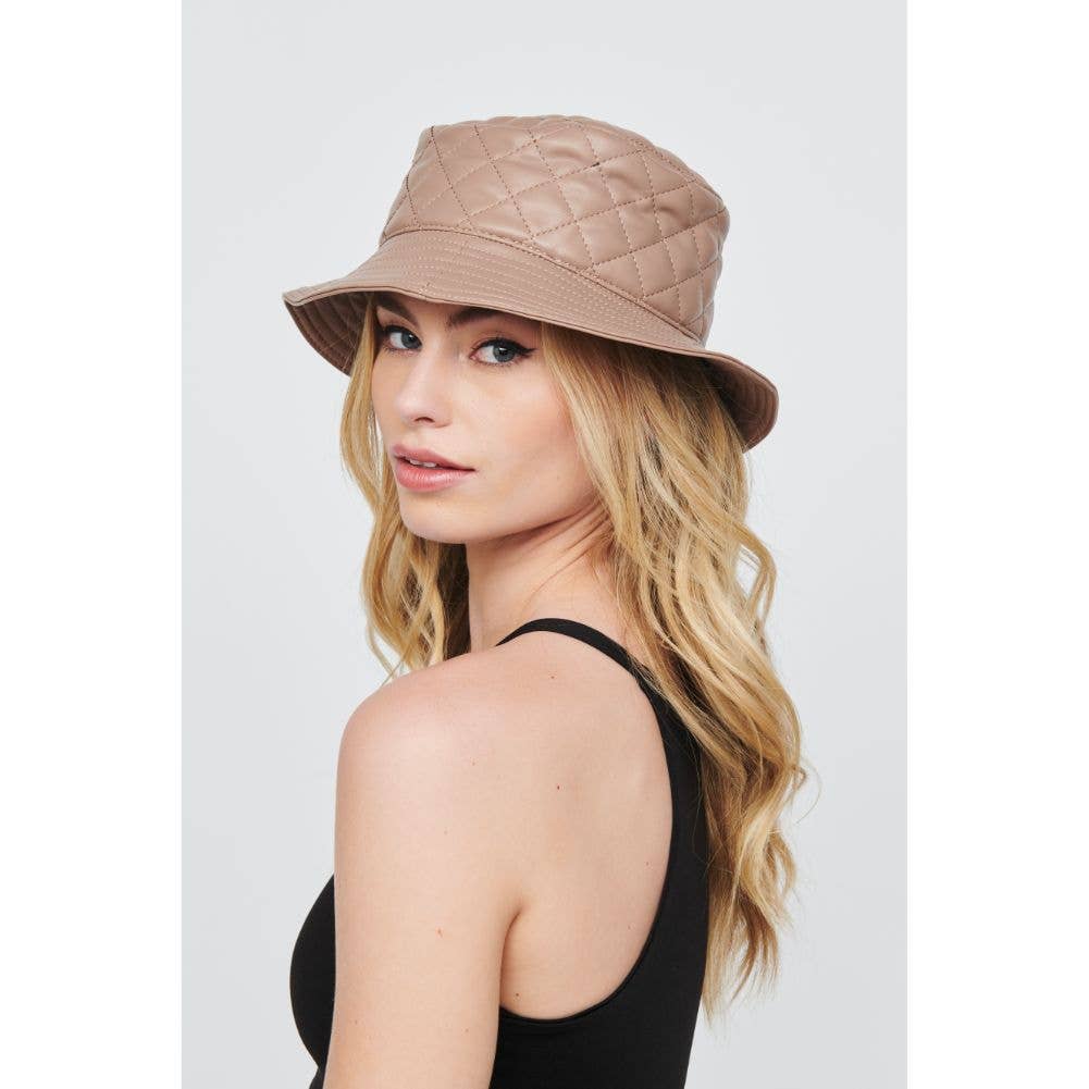Urban Expressions - Wholesale Bucket Hat - Women's - Quilted Vegan Leather Bucket Hat7