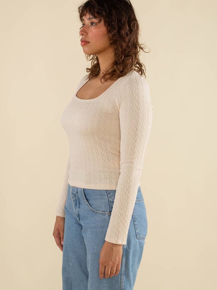 NLT - Wholesale Knit Top - Women's - Murphy Square Neck Textured Long Sleeve Top7