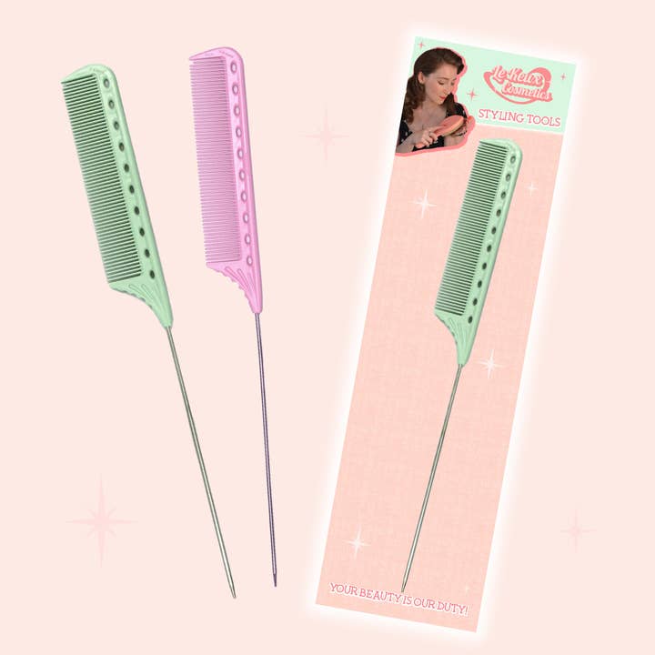 Metal Pin Tail Styling Comb for wholesale by Le Keux Cosmetics