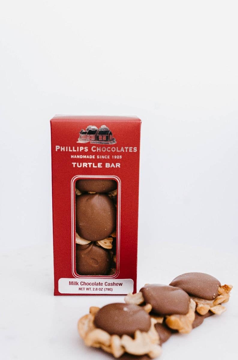 Phillips Chocolates - Wholesale Chocolate Bar - Milk Chocolate Cashew Turtle Bar