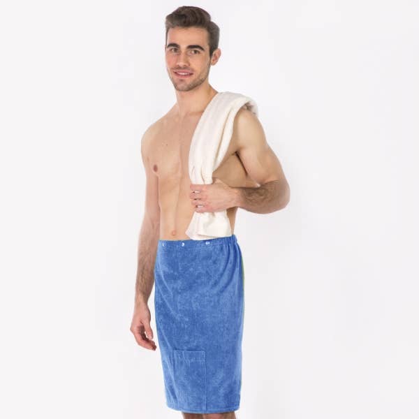 Sauna Fun Men's Kilt/Sarong — 255 Azure for wholesale by Framsohn Frottier