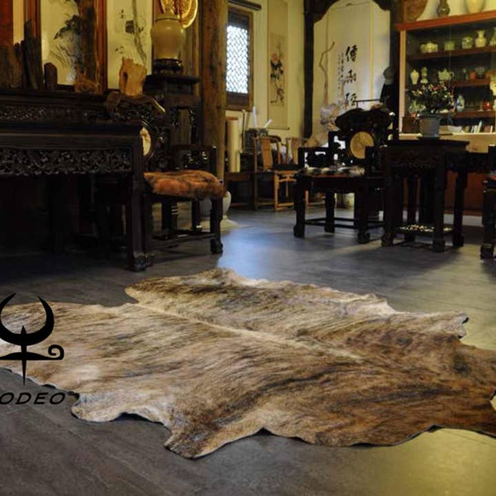 Brazilian Exotic Brindle Cowhide Rug for wholesale by Rodeo