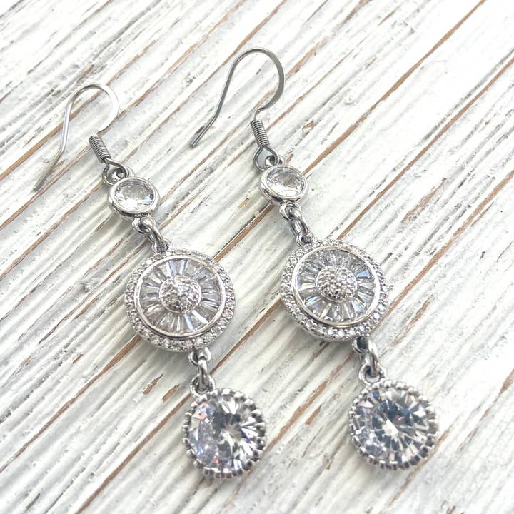 Crystal earring boutique salon bridal jewelry for wholesale by VB&CO Designs Handmade Jewelry