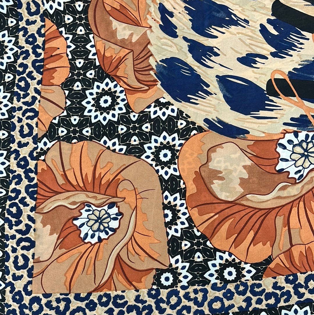 German Fuentes Handbags - Vente Écharpe – femme - ÉCHARPE À IMPRIMÉ FLORAL ET ANIMAL YF08-C523