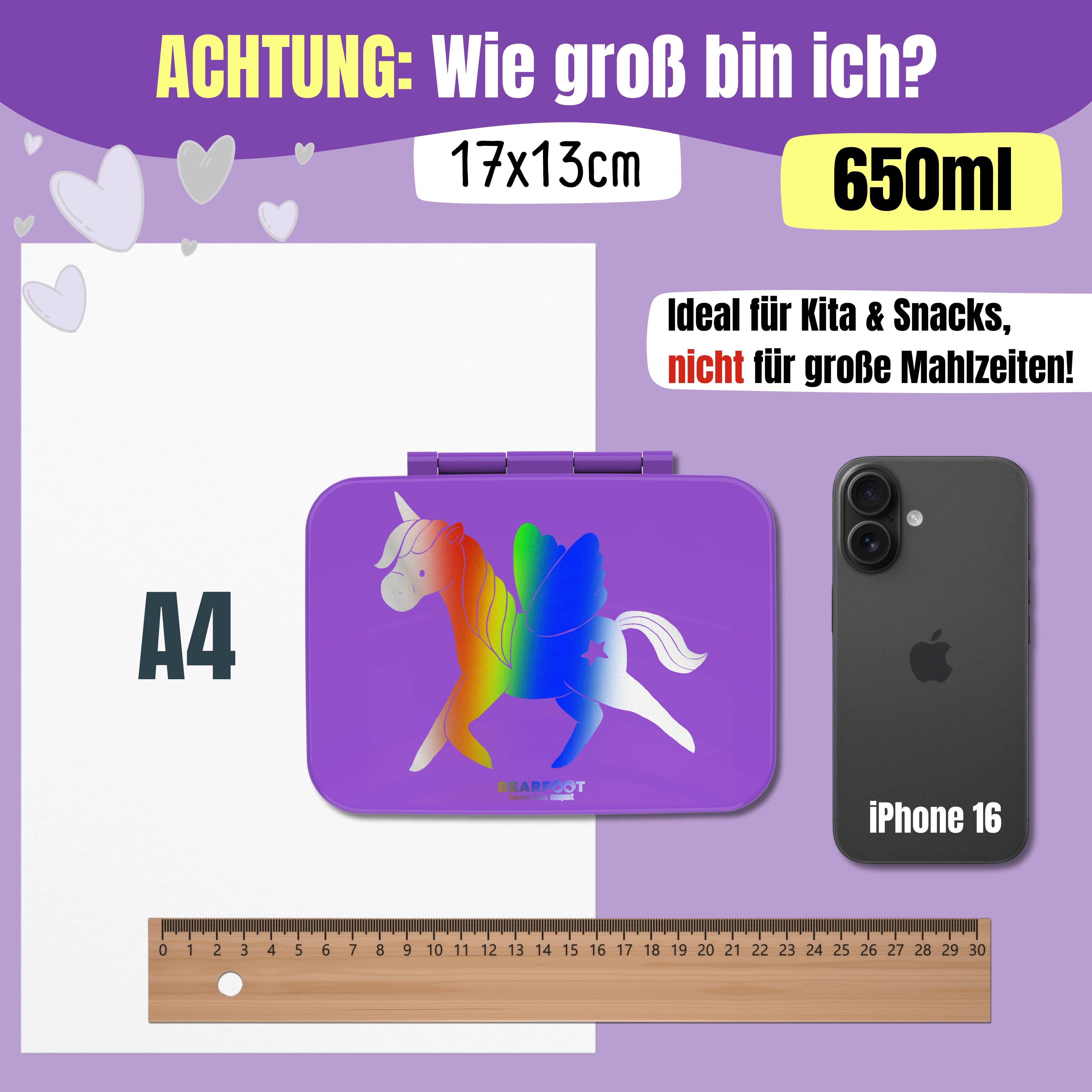 BEARFOOT - Wholesale Lunch Bag/Box - Kids - Lunchbox with compartments, lightweight & leak-proof - Unicorn GLOW4