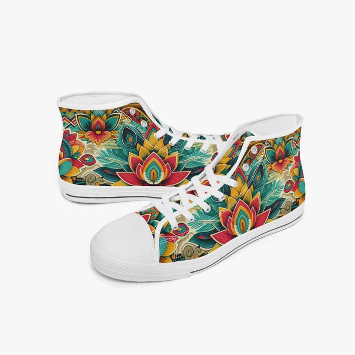 Oh Pote - Wholesale Lifestyle Sneakers - Women's - Myanmar Fabric #4.0 High-top Canvas Shoes