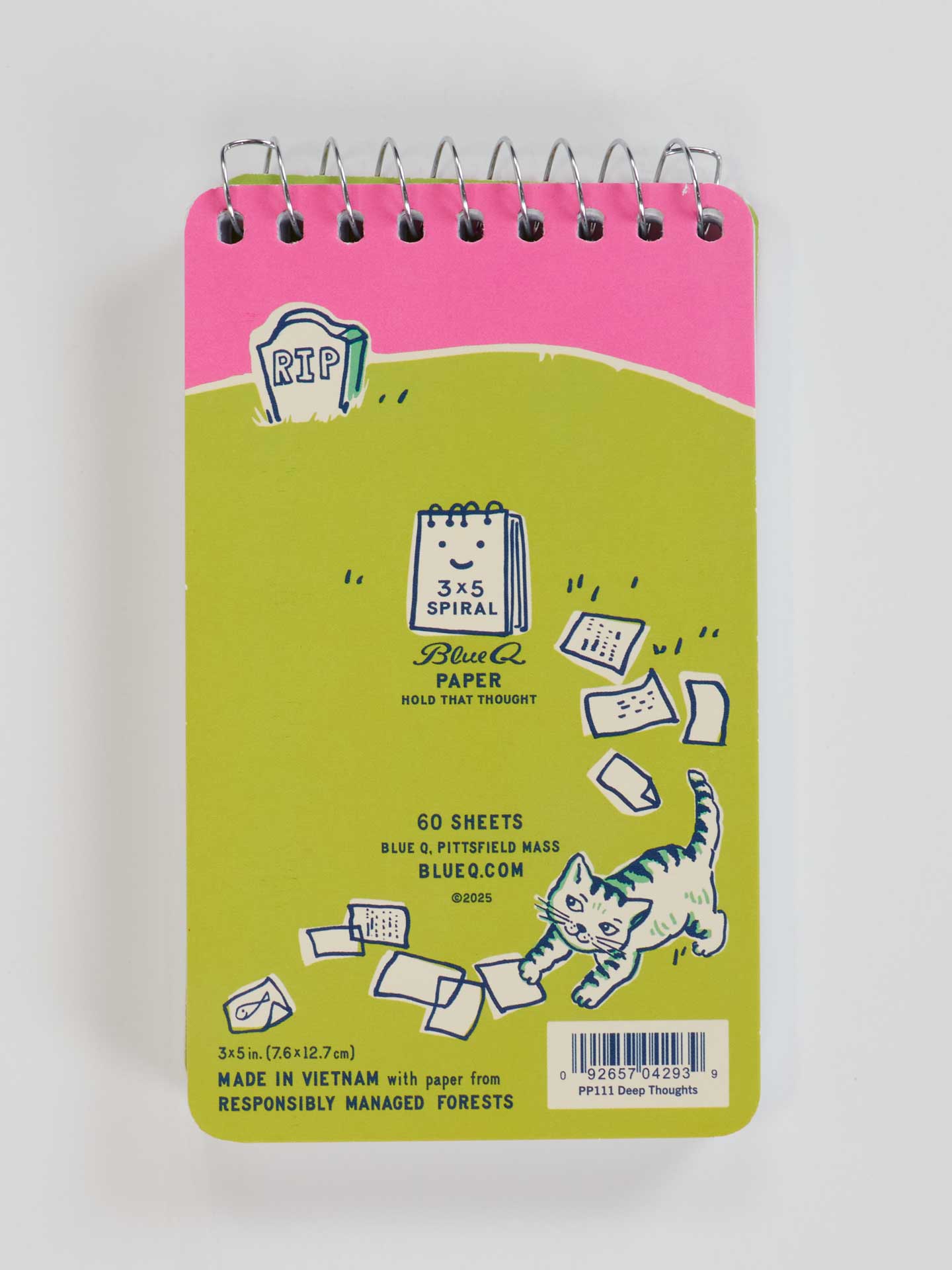 Incognito – wholesale Notebook – PP111 Deep Thoughts For My Cat To  3x5 Spiral Notebook3