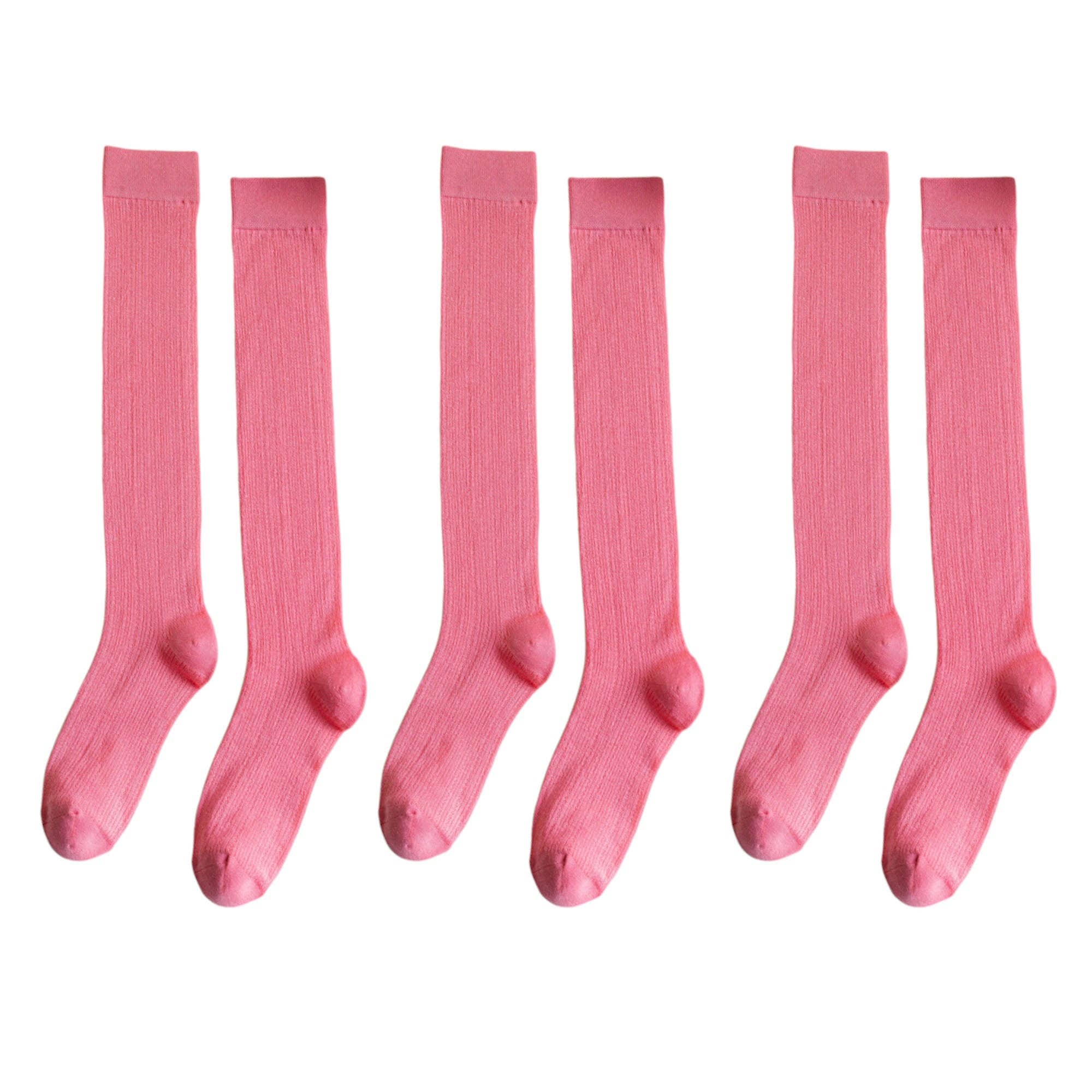 AK Brand - Wholesale Socks - Women's - 3-Pack Knee-High Ribbed Socks with Soft Stretch Knit Fabric0