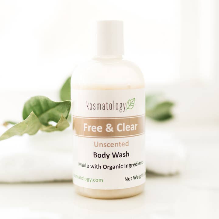 Free & Clear (Unscented) Body Wash | Organic - 8 oz for wholesale by Kosmatology