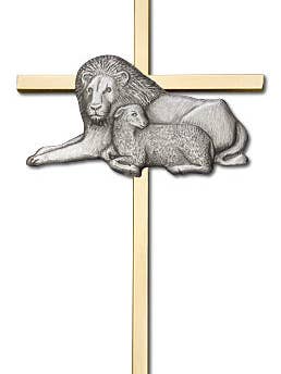 Lion & Lamb Wall Cross for wholesale by Tony’s Jewelry