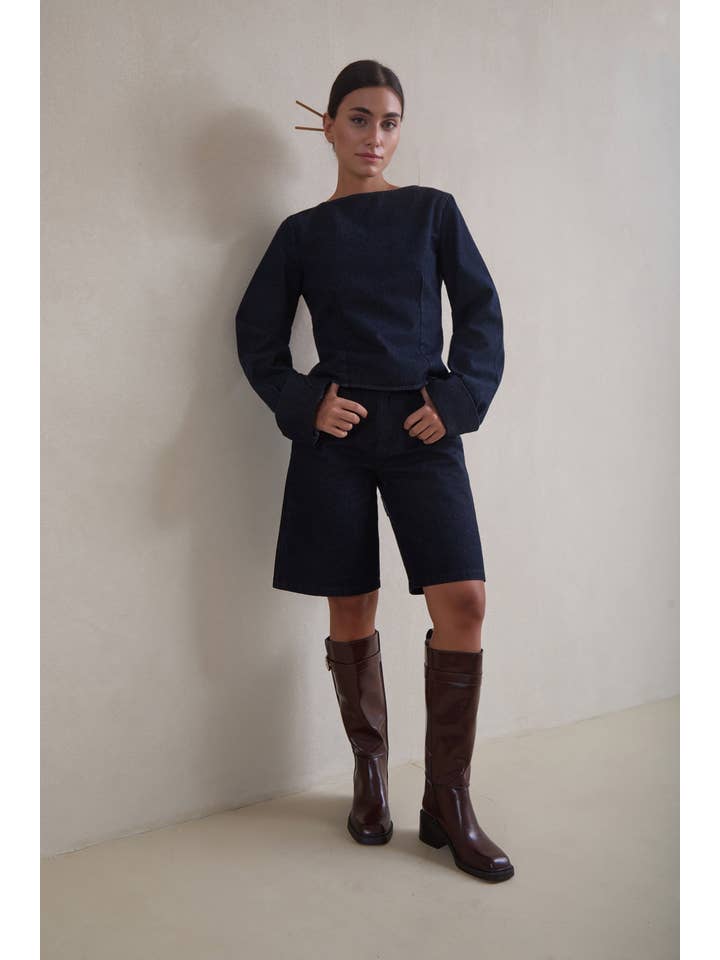 MEYME - Wholesale Blouse - Women's - Top Denim Wabi1