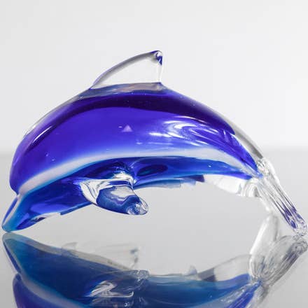 Dolphin in vetro blu 4 1/2» per la vendita all'ingrosso da parte di Sea Creations