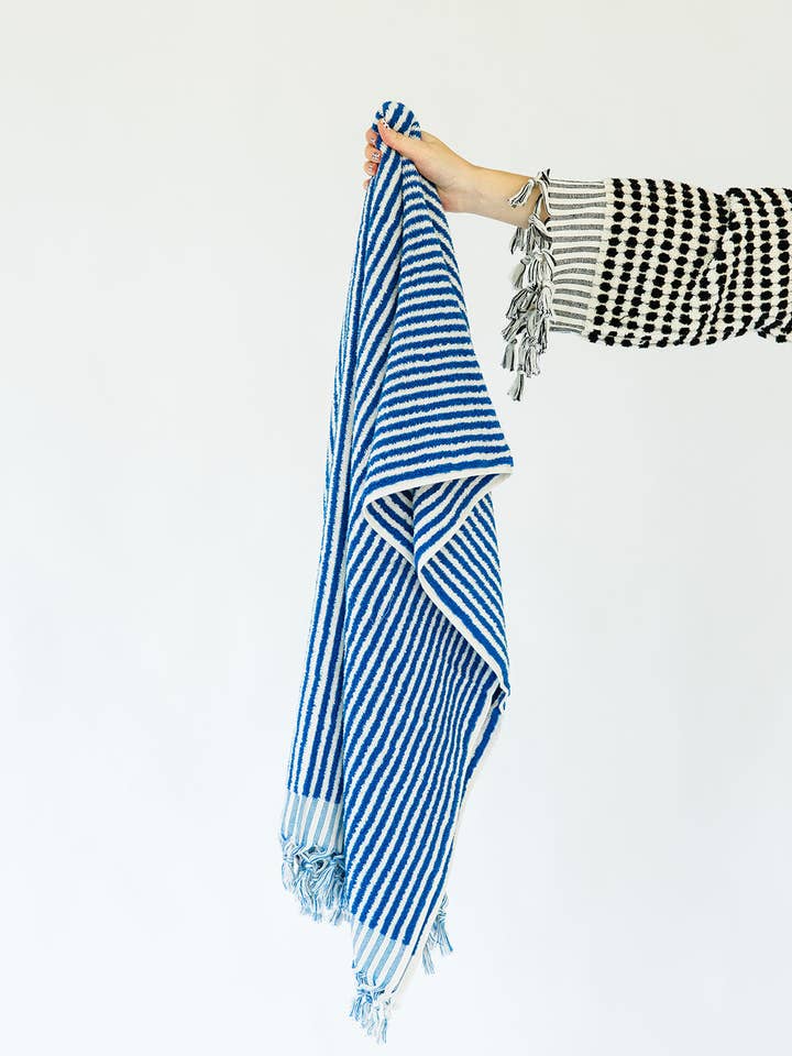 Koboltblå randig molnhandduk för wholesale av KISA