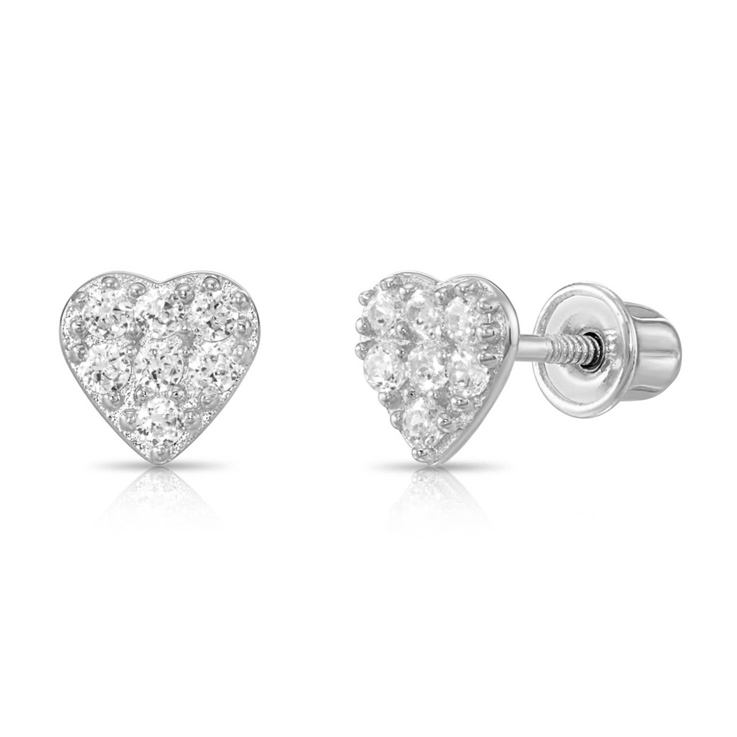 NY Gold & Silver Trading Inc. - Wholesale Stud/Post Earrings - 14K Solid Yellow Gold Square CZ Stud Earrings - Screw-Back2