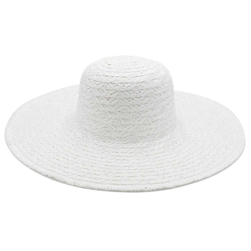 Sensibling Corp. - Wholesale Straw Hat - Women's - Trim Detailed Solid Straw Sun Hat
28