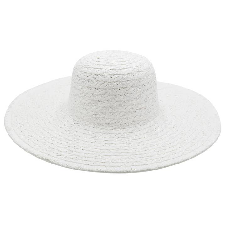 Sensibling Corp. - Wholesale Straw Hat - Women's - Trim Detailed Solid Straw Sun Hat
28