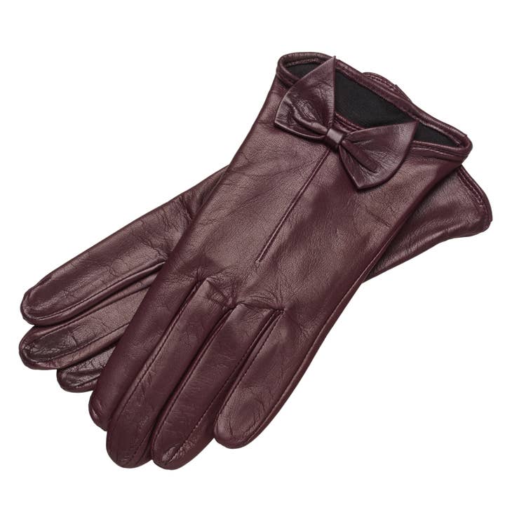 Avellino Aubergine Leather Gloves for wholesale by 1861 Glove Manufactory