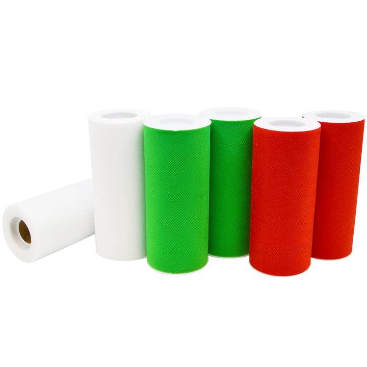 6-pack Christmas Tulle - 150 Yd for wholesale by Morex Ribbon