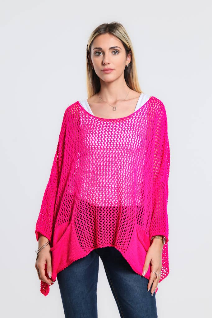 TINA Stephens Italy/Tees By Tina - Wholesale Knit Top - Women's - Lennox Open Knit Topper (BLS133)13