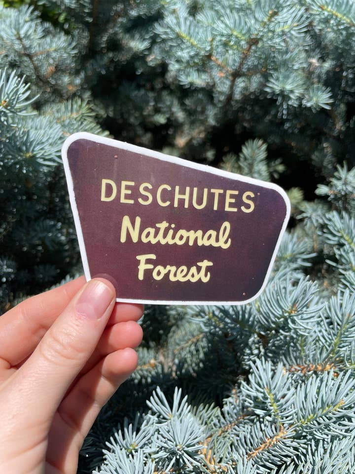 Targa adesiva Deschutes National Forest Bend Oregon per la vendita all'ingrosso da parte di Stick Outside