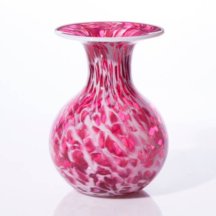 Bud Vase - Pink Wisp for wholesale by Clink Glassworks