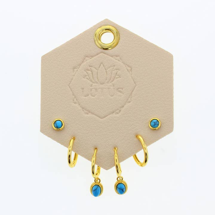 Andy Earring Trio Set for wholesale by Lotus Jewelry Studio