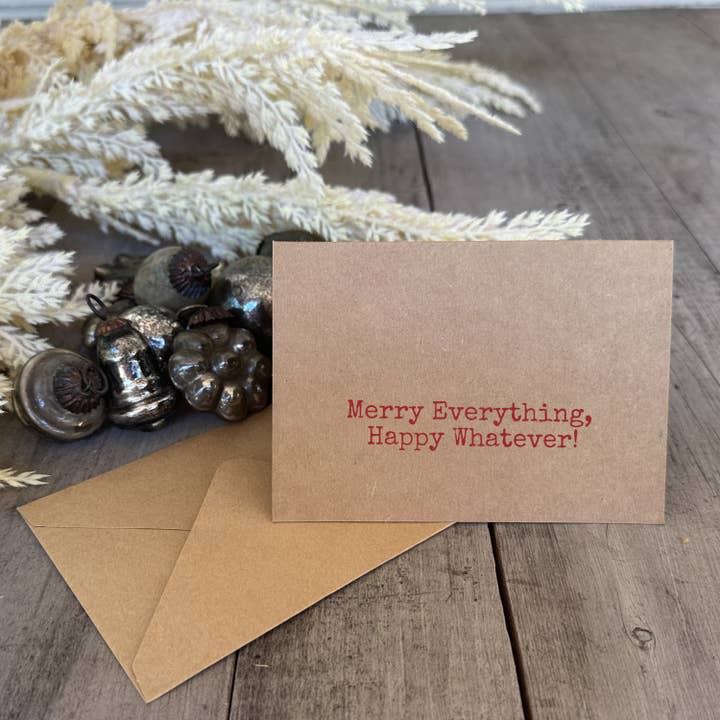 'Merry Everything'' Funny Handmade Christmas Card for wholesale by by BellaBlue