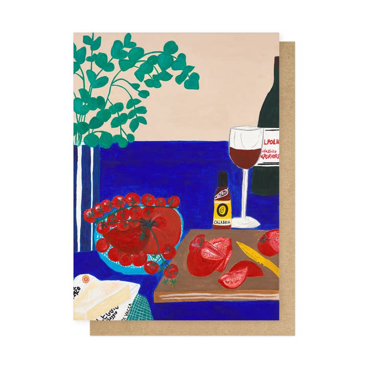 Red Wine Days Greetings Card for wholesale by East End Prints - Greetings Cards & Postcards