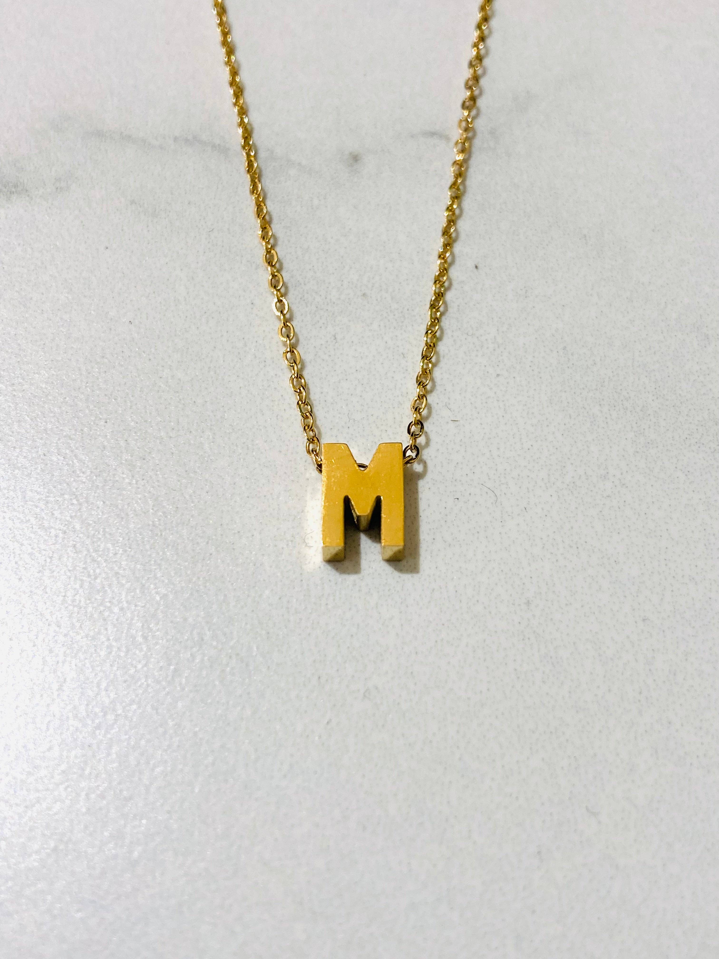Cassette Barcelona - Wholesale Pendant/Charm Necklace - Initial Charm Necklace Gold All Letters17