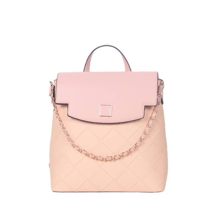 MIA LAROUGE - Wholesale Backpack - Women's - BACKPACK BAG WITH FLAP, LEATHERETTE