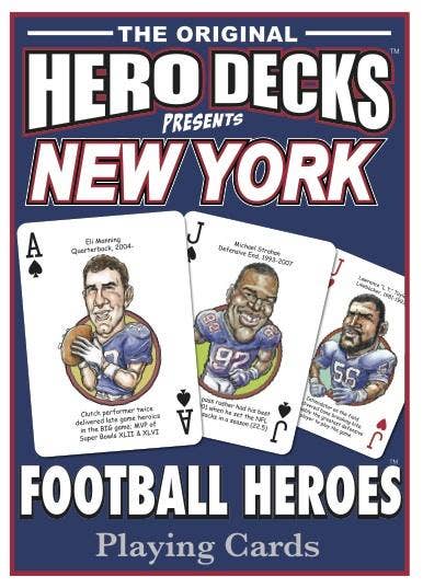 Midwest Novelty / Parody Productions - Wholesale Playing Cards - New York Football (NFC) Heroes Playing Cards for Giants Fans