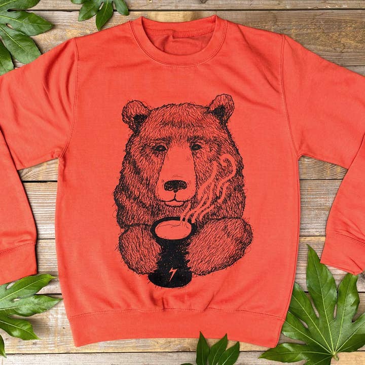 Don't Feed The Bears – wholesale Sweatshirt med tryck - Unisex – 'Cuppa Björn' Tröja