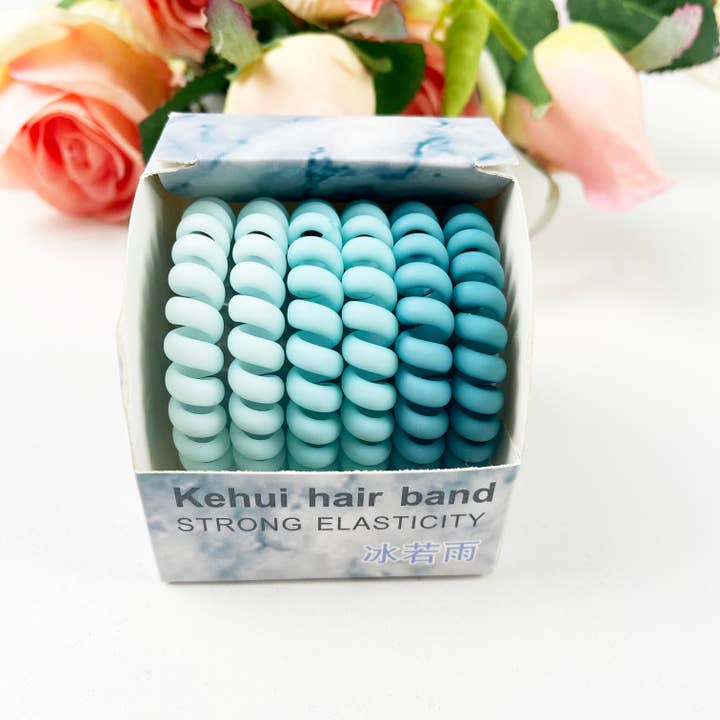 SoapElenGlen - Wholesale Hair Tie - Matte Multicolor Boxed Phone Cord Hair Tie3