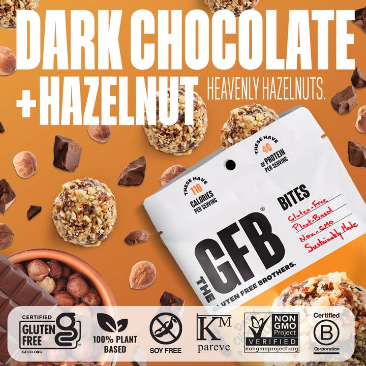 The GFB – wholesale Snack bar – The GFB Dark Chocolate Hazelnut Bites