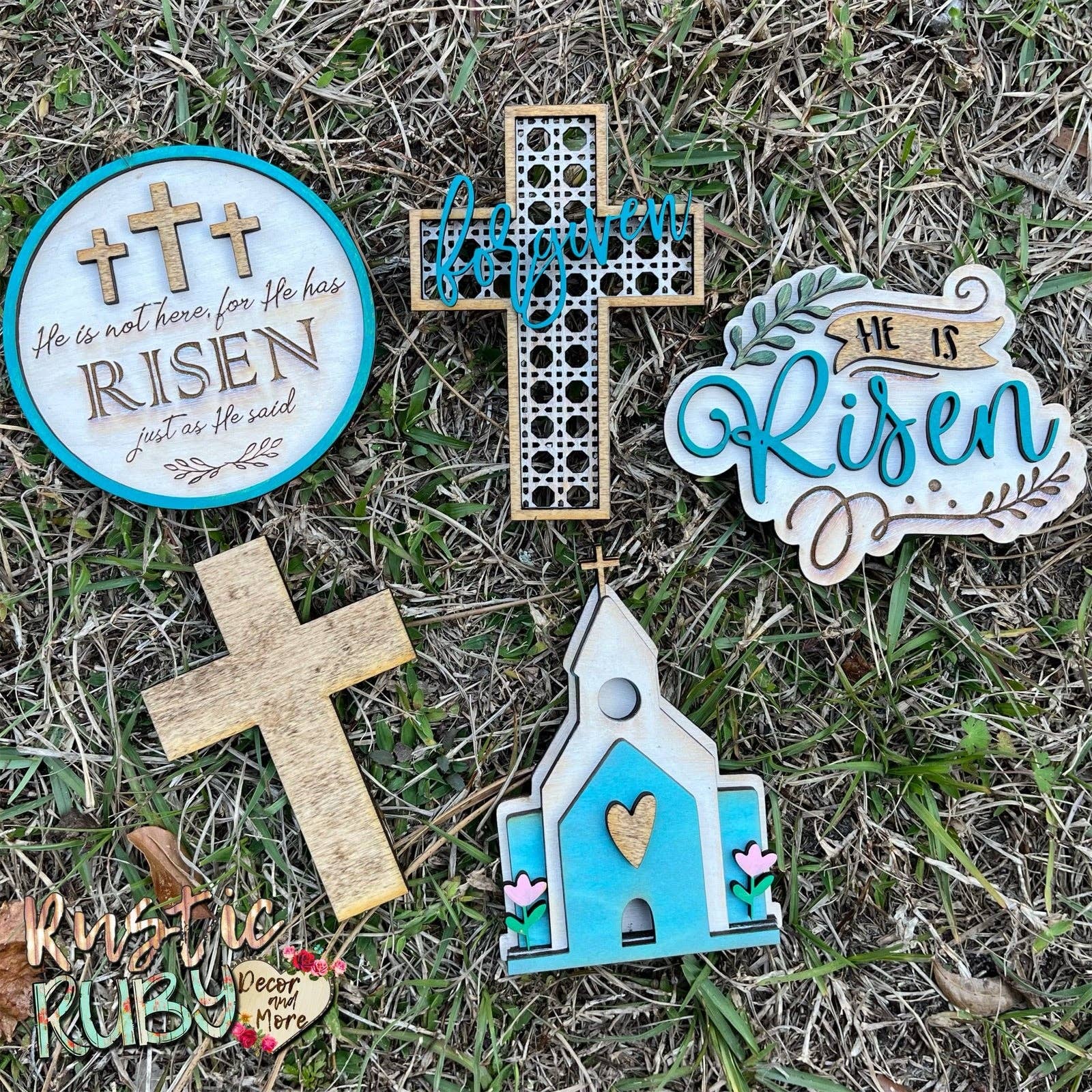 Rustic Ruby Decor and More LLC - Wholesale Decorative Tray - He Is Risen Tier Tray Set1