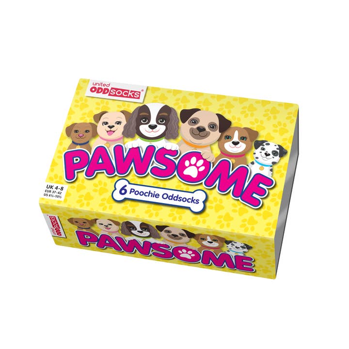 Sock Academy - Wholesale Socks - Unisex - PAWSOME | 6 Odd Socks Gift Box - United Oddsocks