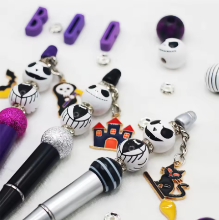 Toyarina - Wholesale Pen - Halloween Devil Alien Pen - Assorted Beaded set1