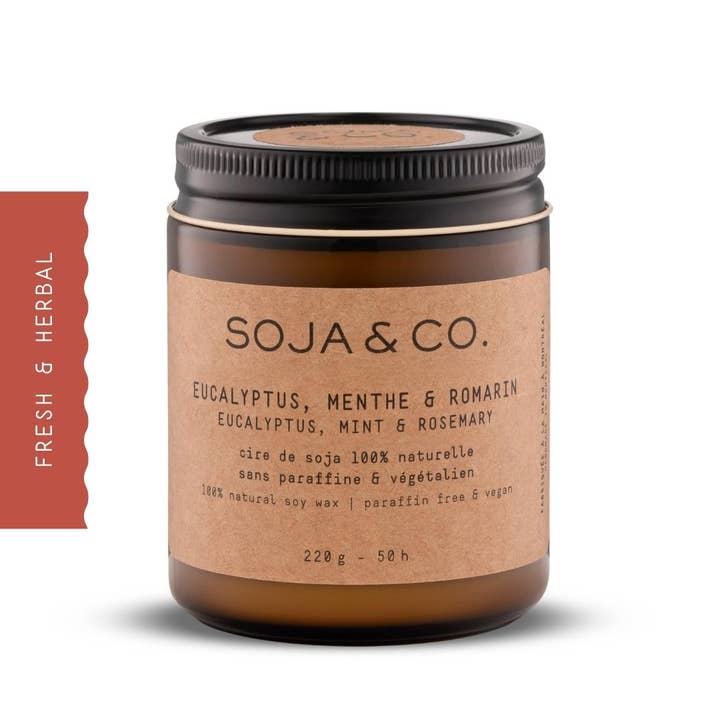 Soy Wax Candle | Eucalyptus, Mint & Rosemary for wholesale by SOJA&CO.®