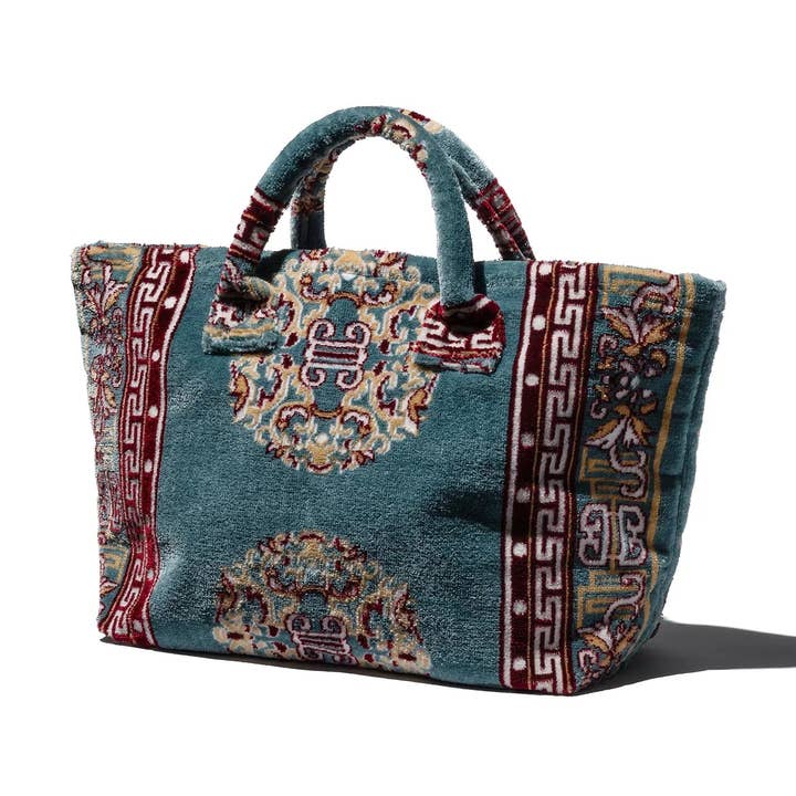 Polyester Cotton Rug Fabric Bag Blue for wholesale by Puebco