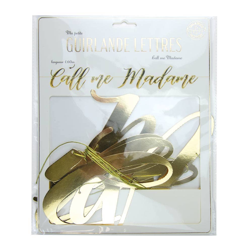 Tim&Puce Factory – wholesale Bunting/Krans – BOKSTAVSGIRLANG CALL ME MADAME 1,20 M1