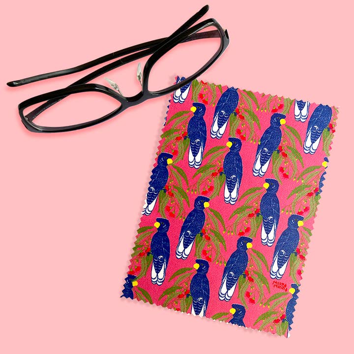 Missy Minzy - Wholesale Eyewear cases & holders – Unisex - Microfibre Cloth - Blue Cockatoo | Eyeglasses Cleaning Cloth