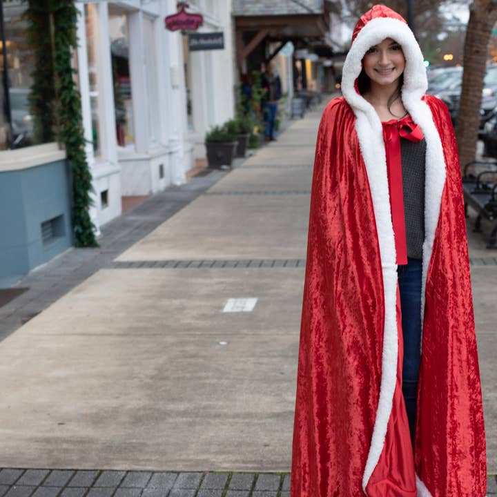 everfan - Wholesale Costume - Women's - Princess Hooded Cloak with White Sherpa Trim - Wedding Cape4